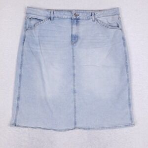Nurture Westbound Denim Skirt 20W Light Wash Stretch Plus Size Casual Denimcore
